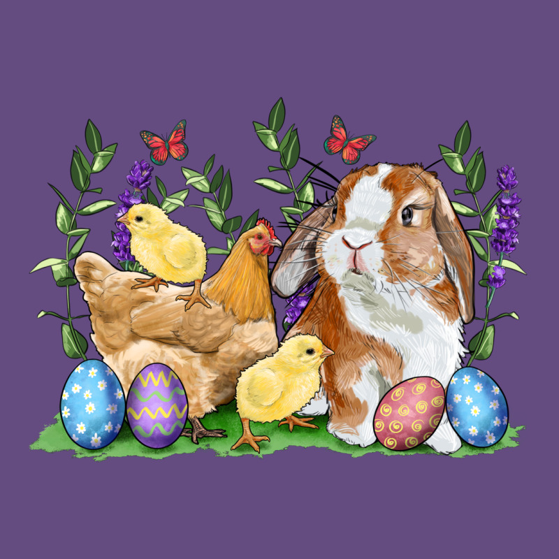 Easter Bunny And Chicks With Floral Vintage Hoodie by RanaPortraitStore | Teevron