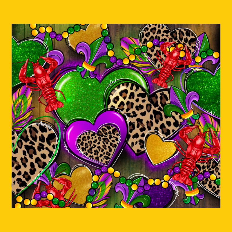 Mardi Gras Hearts Premium Hoodie by CowGirlArtShop | Teevron