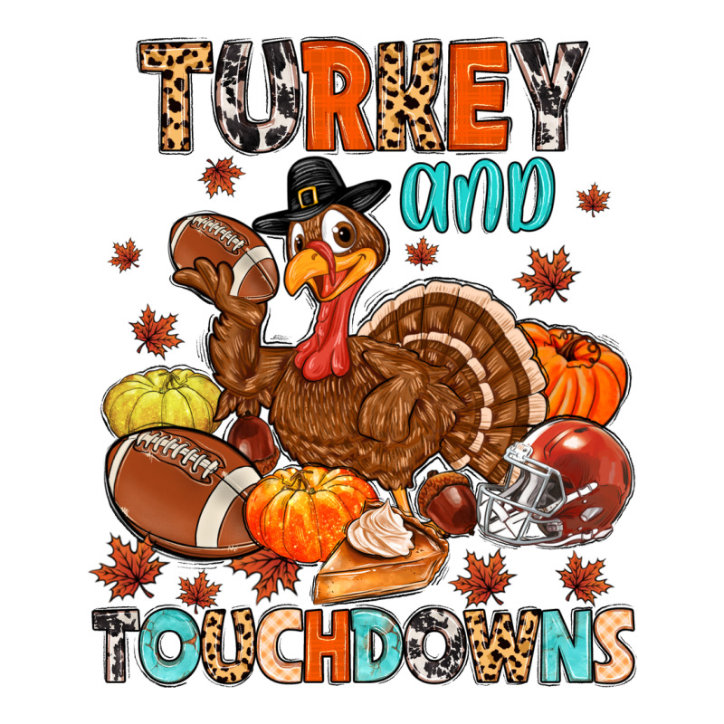 Turkey And Touchdowns Long Sleeve Tee by MaliasSmallBusiness | Teevron