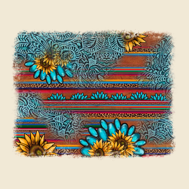 Sunflower Gemstone Serape Background Premium Tee by AdoDesignShop | Teevron