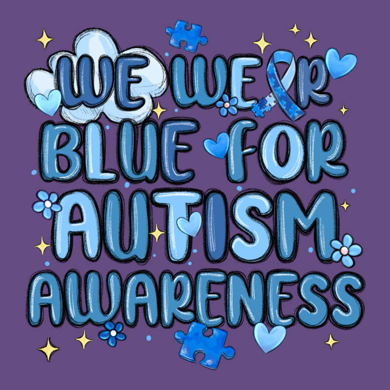 We Wear Blue For Autism Awareness Vintage Hoodie by MaliasSmallBusiness | Teevron