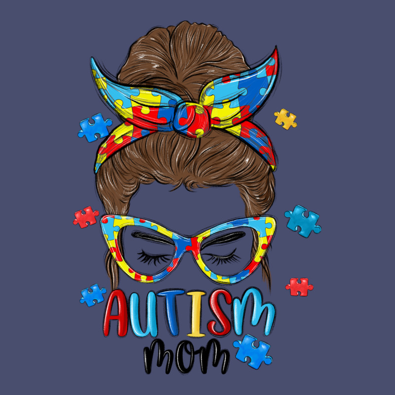 Messy Bun Autism Mom Vintage Tee by MaliasSmallBusiness | Teevron