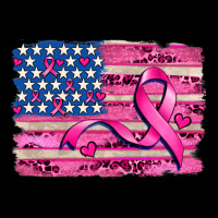American Flag And  Cancer Ribbon Pattern Ladies Tee | Teevron