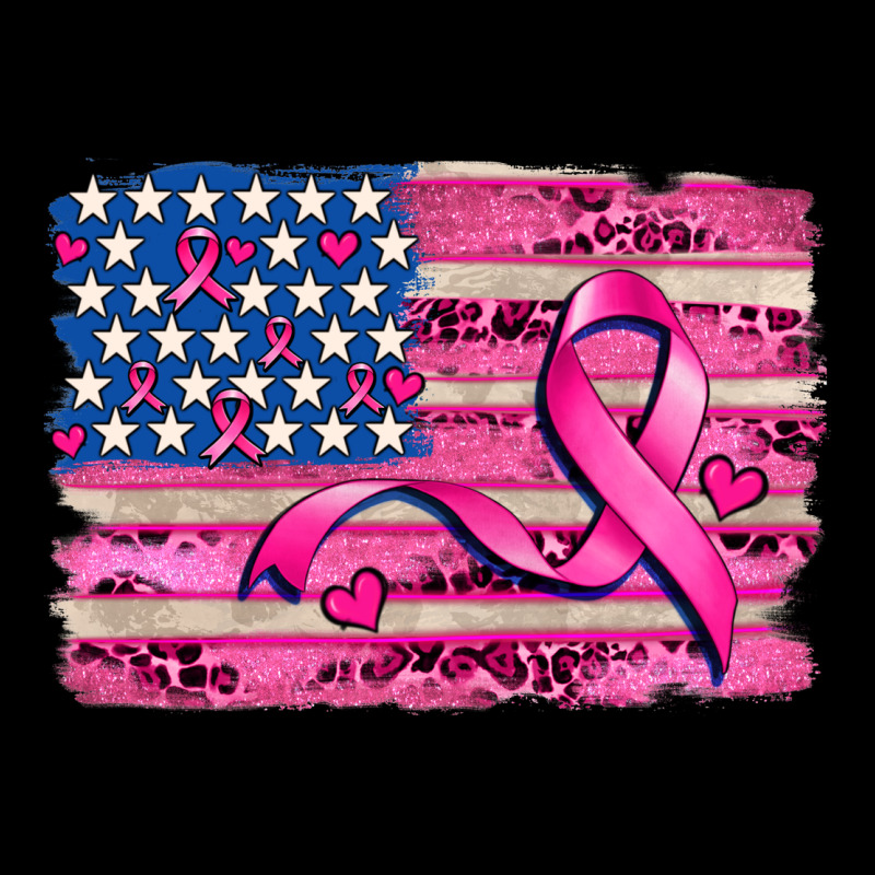American Flag And  Cancer Ribbon Pattern Ladies Tee by AdoDesignShop | Teevron