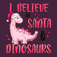 I Believe In Santa & Dinosaurs Pink Long Sleeve Tee | Teevron