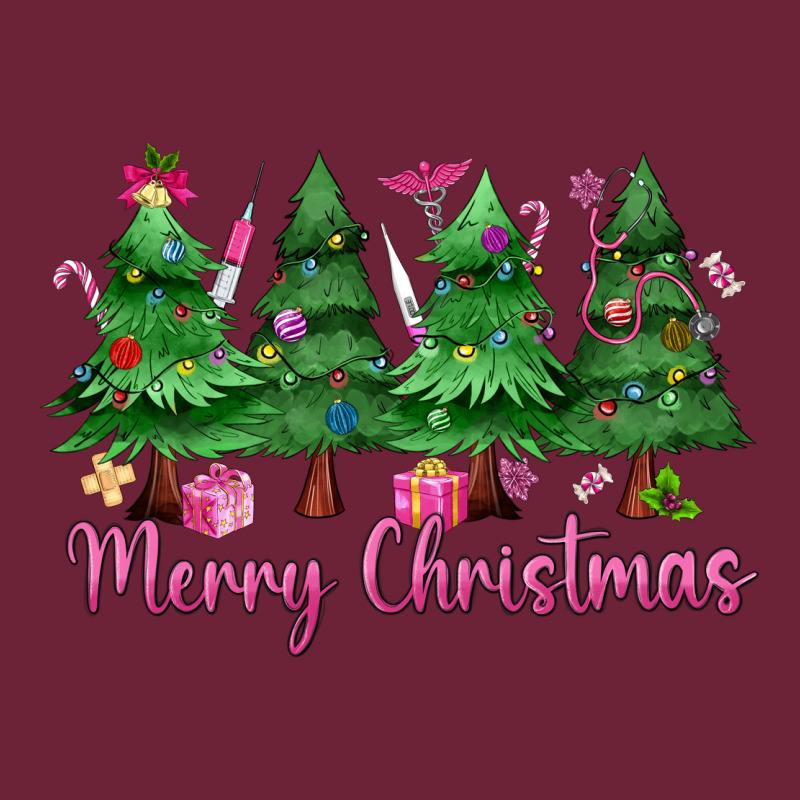 Merry Christmas Nurse Trees Long Sleeve Tee by MaliasSmallBusiness | Teevron