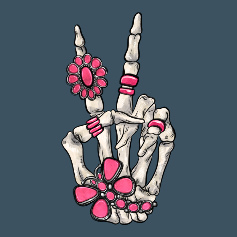 Pink Gemstone Peace Skeleton Hand Urban Heavy Tee by MaliasSmallBusiness | Teevron