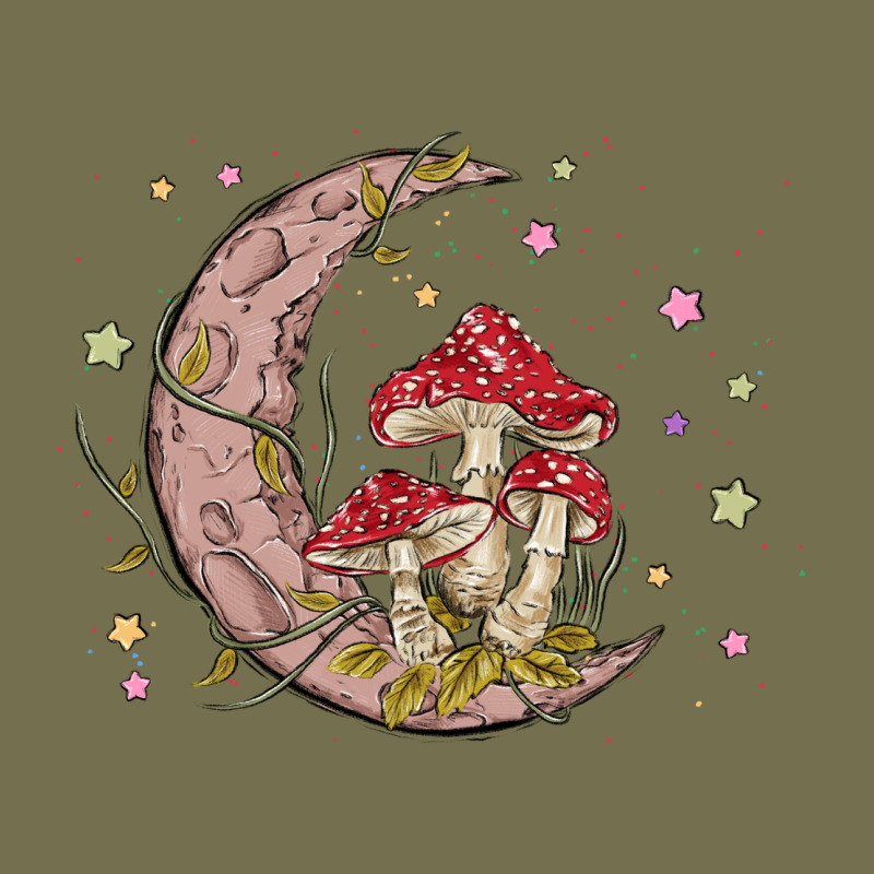 Moon And Mushrooms Vintage Hoodie by MaliasSmallBusiness | Teevron