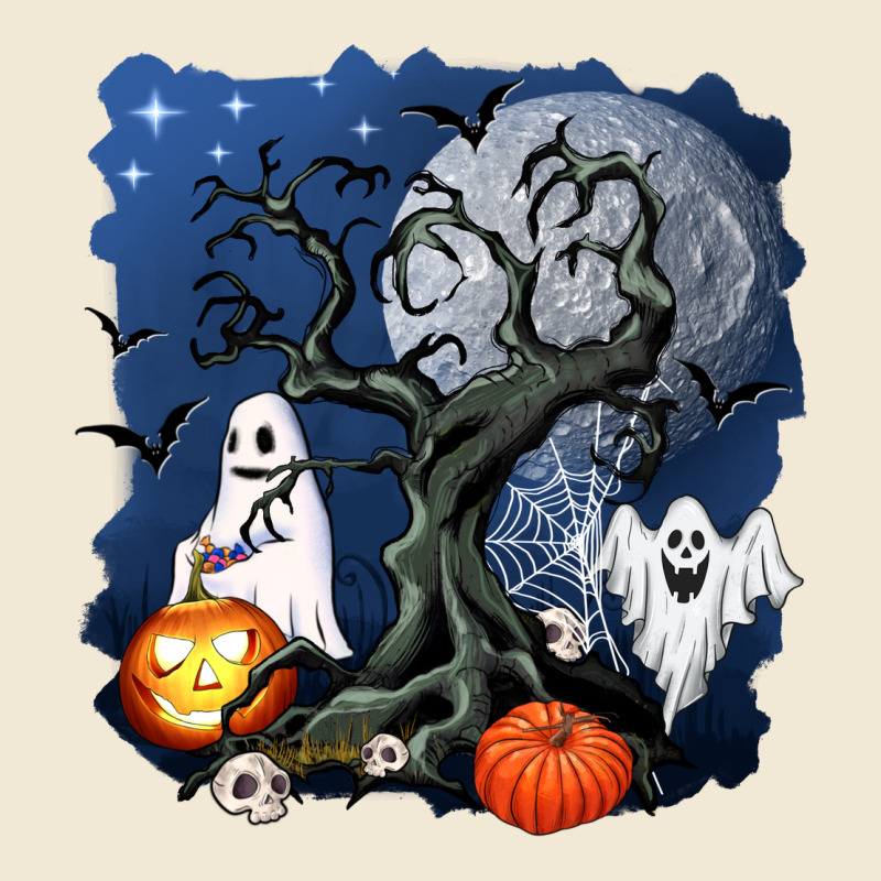 Halloween Tree And Ghosts Ladies Tee by AdoDesignShop | Teevron