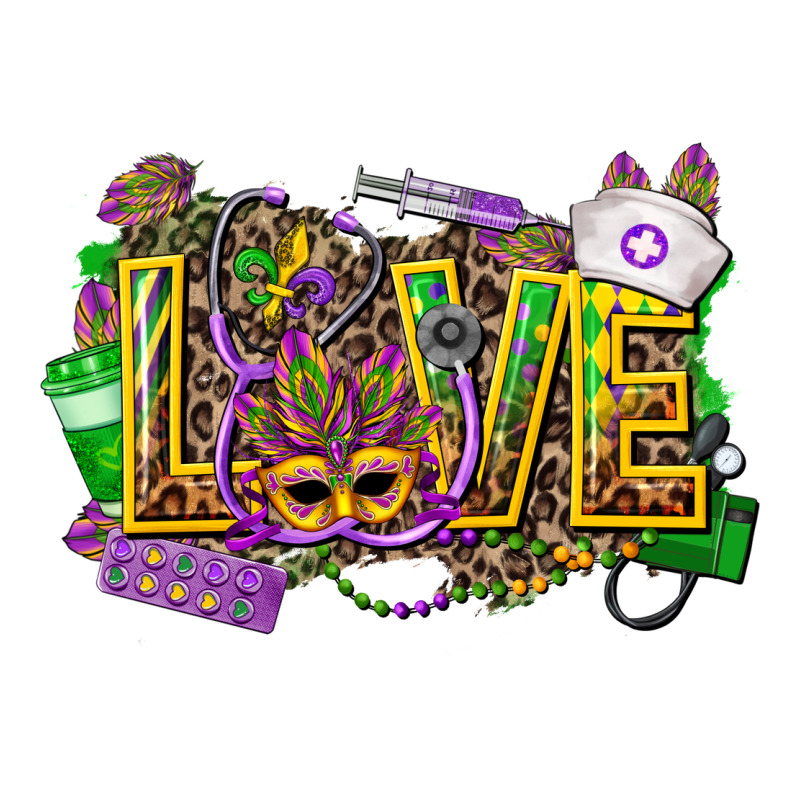 Mardi Gras Love Nurse Premium Sweatshirt by CowGirlArtShop | Teevron