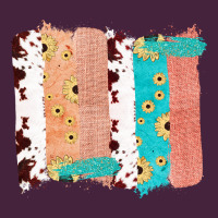 Western Cowhide Sunflower Jute Glitter Farm Life Brush Stroke Premium Tee | Teevron