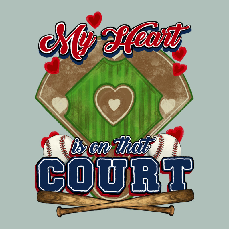 My Heart Is On That Court Baseball Heavyweight Hoodie by HowdyJamesFarm | Teevron
