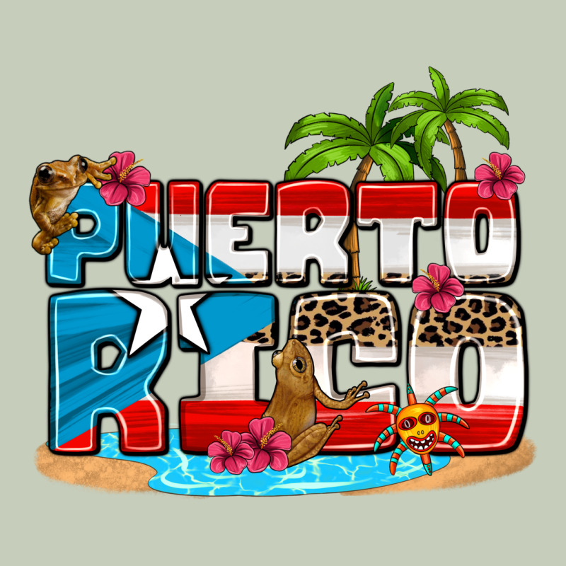 Puerto Rico And Flowers With Frog Ladies Tee by AdoDesignShop | Teevron