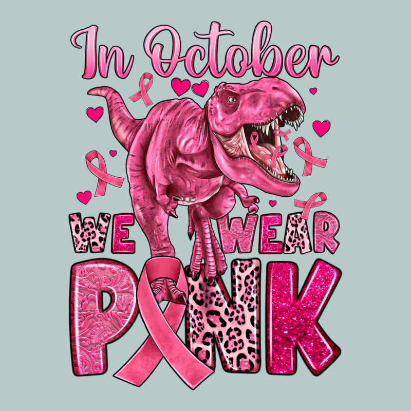 In October We Wear Pink Dinosaur Heavy Core Tee by JahusDesignShop | Teevron