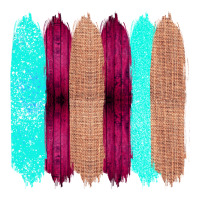 Colored Farm Life Purple Wood Jute Cyan Glitter Brush Strokes | Teevron