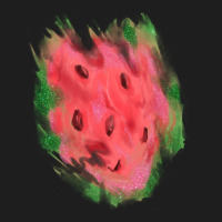 Watermelon Glitter Watercolor Brushstrokes Patch Classic Tee | Teevron