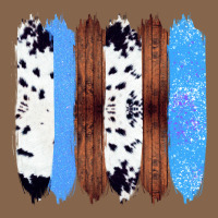 Western Farm Life Cowhide Wood Blue Glitter Brush Stroke Premium Tee | Teevron