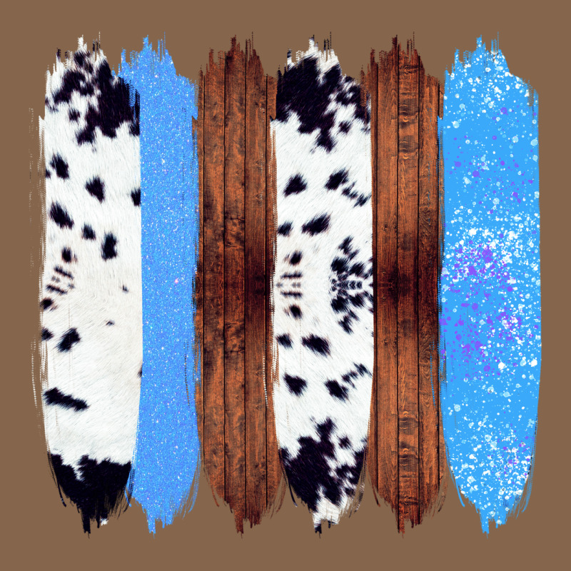 Western Farm Life Cowhide Wood Blue Glitter Brush Stroke Premium Tee by Bettercallsaul | Teevron