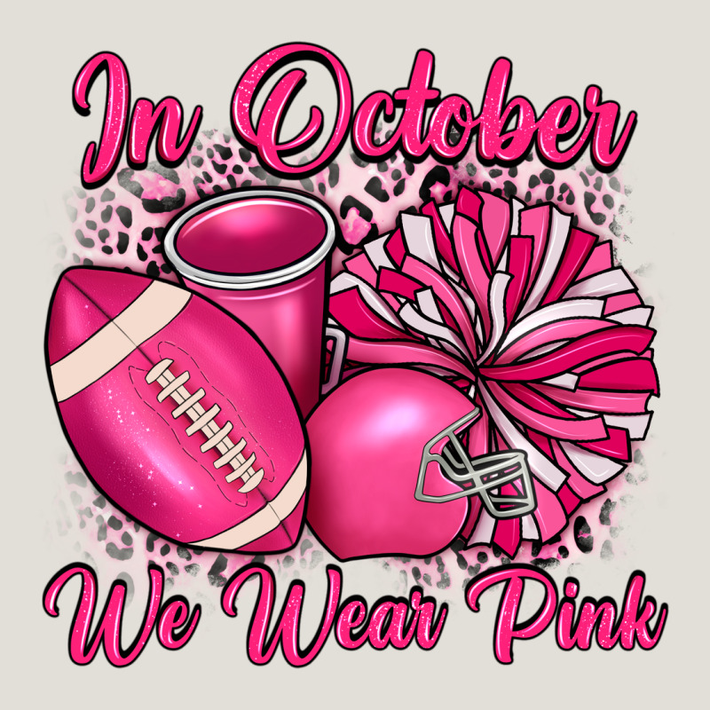 In October We Wear Pink Cheer With Football Breast Heavy Core Tee by JahusDesignShop | Teevron