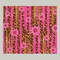 Glitter Pink Stripe Leopard Pattern With Flowers Heavyweight Hoodie | Teevron