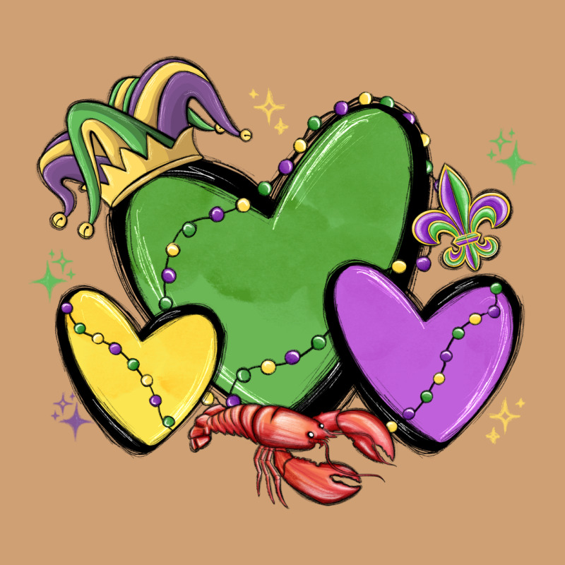 Mardi Gras Hearts Vintage Tee by MaliasSmallBusiness | Teevron