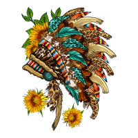 indian headdress with pattern and sunflowers | Teevron