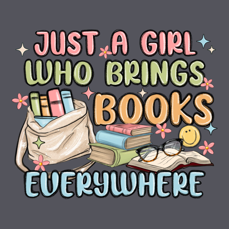 Just A Girl Who Brings Books Everywhere Vintage Hoodie by MaliasSmallBusiness | Teevron