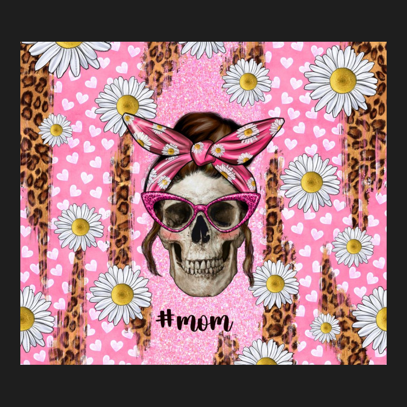 Skull Mom Pink Glitter With Daisy Heavyweight Hoodie by TumblerDesignByShophia | Teevron