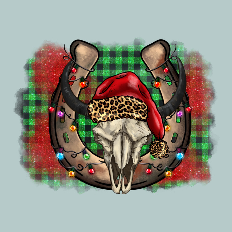 Christmas Horseshoe Bull Skull Heavy Core Tee by BarkalooDesign | Teevron
