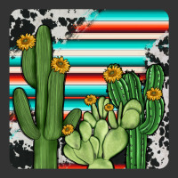 cactus cowhide coaster | Teevron
