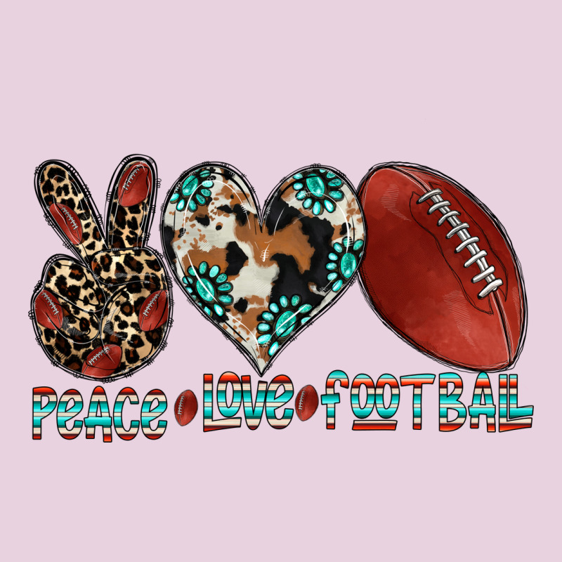 Peace Love Football Ladies Tee by CowhideDigitalArt | Teevron