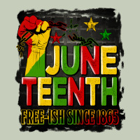 Juneteenth Fist Free Ish Since 1865 With Background Ladies Tee | Teevron