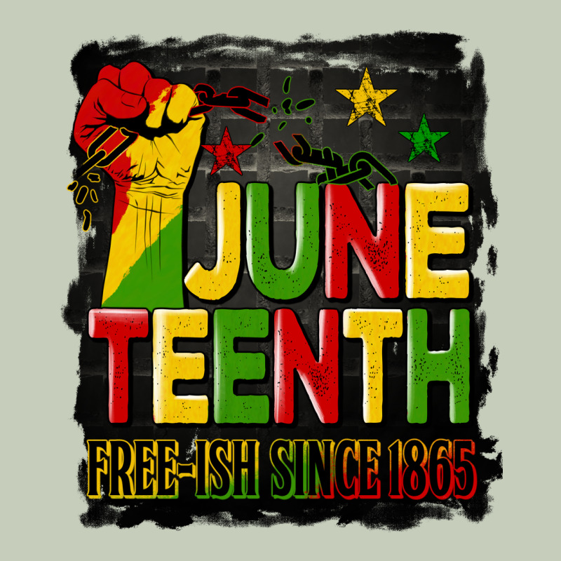 Juneteenth Fist Free Ish Since 1865 With Background Ladies Tee by HRA Design Shop | Teevron