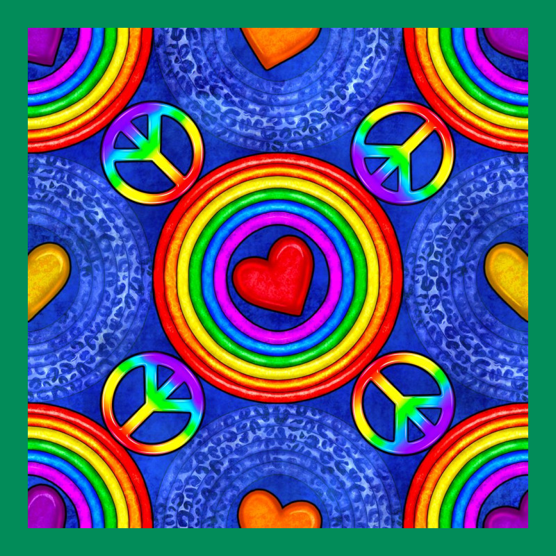 Pride Lgbtq Hearts And Peace Symbol Seamless Patte Urban Hoodie by BundleAndBundleShop | Teevron