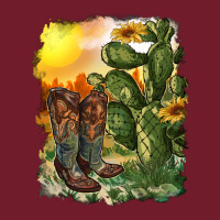 Western Boots With Cactus And Desert Zipper Hoodie | Teevron