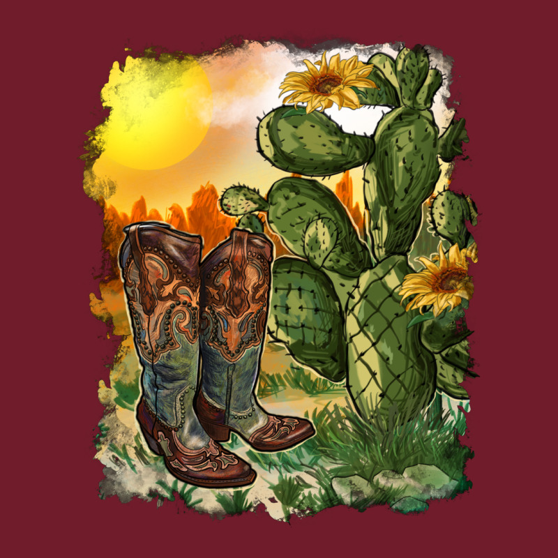 Western Boots With Cactus And Desert Zipper Hoodie by RanaPortraitStore | Teevron