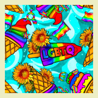 Pride Lgbtq Ice Cream And Sunflowers Seamless Urban Hoodie | Teevron