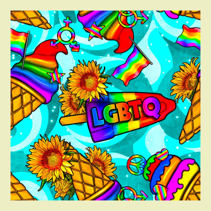 Pride Lgbtq Ice Cream And Sunflowers Seamless Urban Hoodie by BundleAndBundleShop | Teevron
