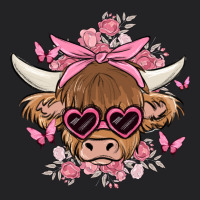 Cow With Flowers And Butterflies Vintage Tee | Teevron