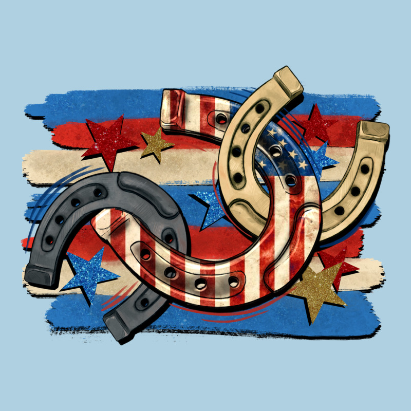 4th Of July Horseshoe Premium Hoodie by CowGirlArtShop | Teevron