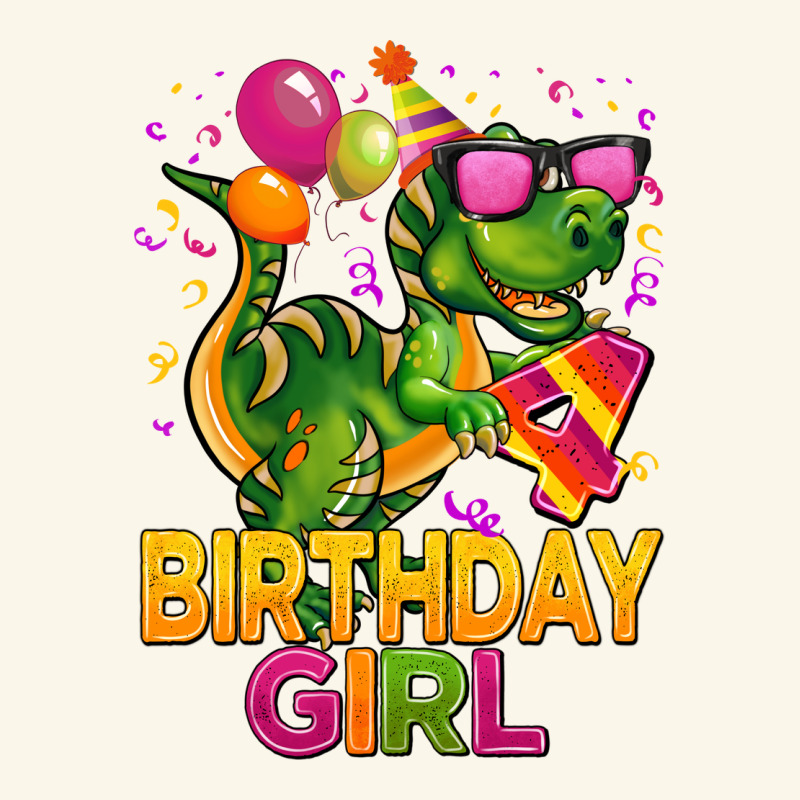 4th Birthday Girl T Rex Pink Premium Hoodie by CowGirlArtShop | Teevron