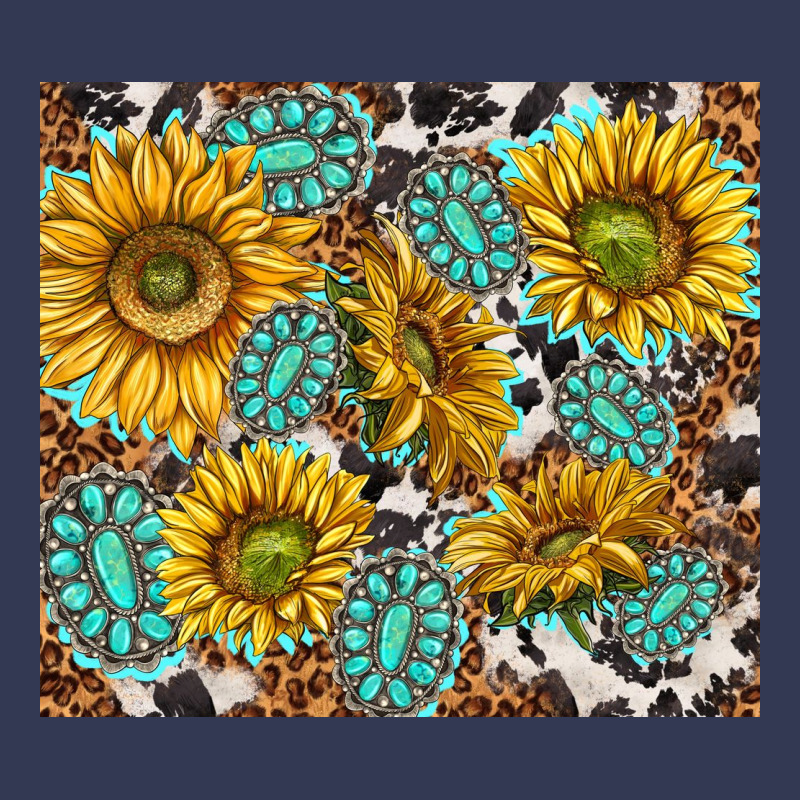 Turquoise Sunflowers With Gemstones Heavyweight Hoodie by TumblerDesignByShophia | Teevron