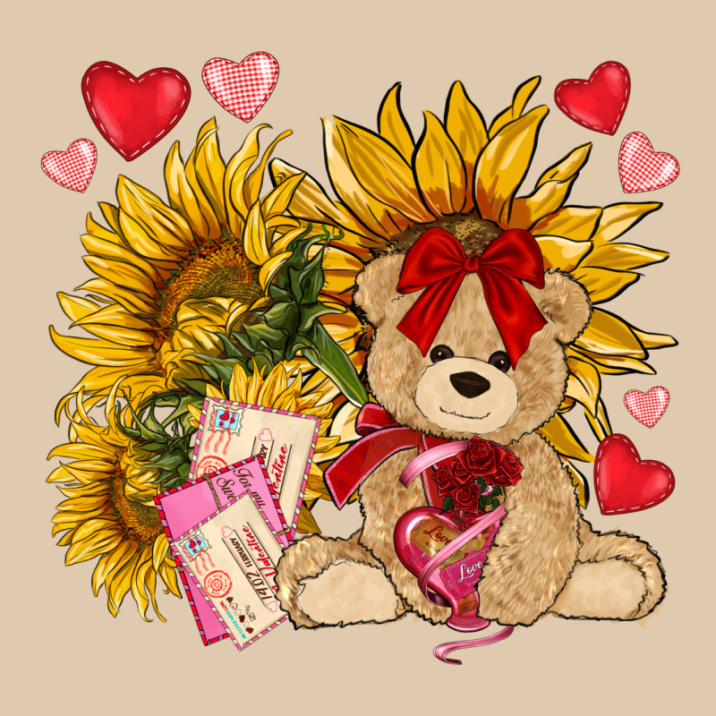 Valentines Day Sunflowers With Bear Hjf Heavyweight Sweatshirt by NancyCooperArtShop | Teevron