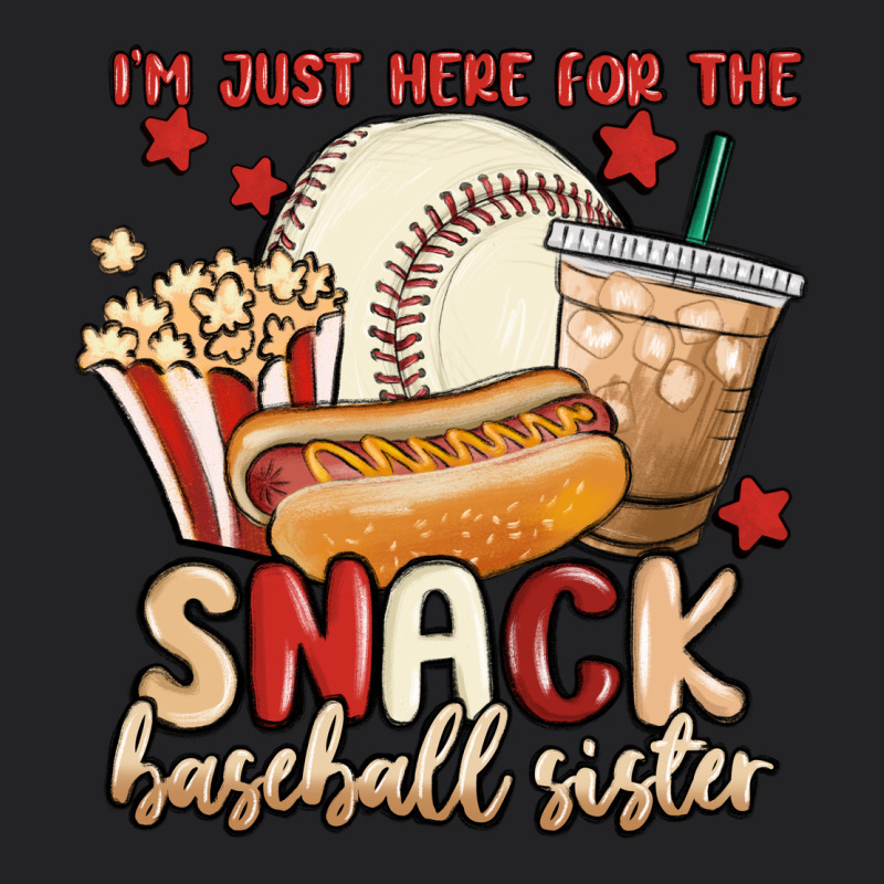 I'm Just Here For The Snack Baseball Sister Vintage Tee by MaliasSmallBusiness | Teevron