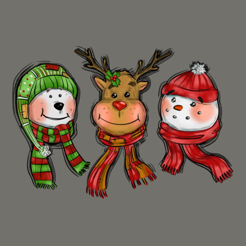Christmas Reindeer Polar Bear Snowman Premium Hoodie by CowGirlArtShop | Teevron