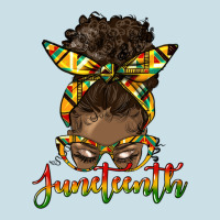 Juneteenth Black Woman Messy Bun Ladies Tee | Teevron