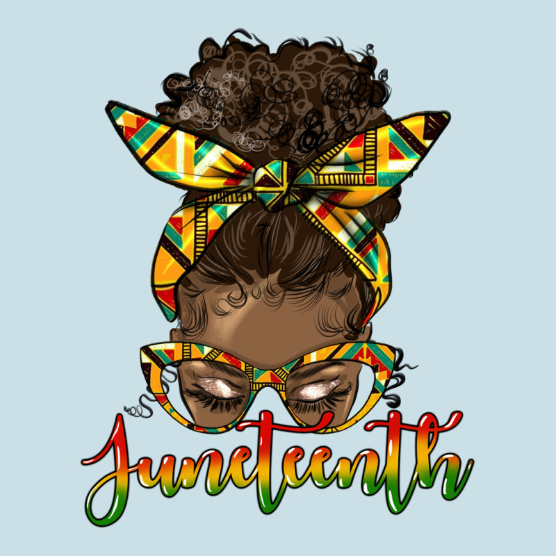 Juneteenth Black Woman Messy Bun Ladies Tee by HRA Design Shop | Teevron