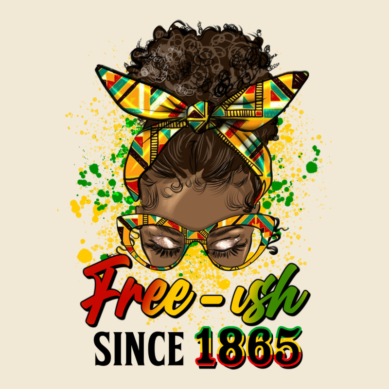 Free Ish Since 1865 Afro Messy Bun Ladies Tee by HRA Design Shop | Teevron