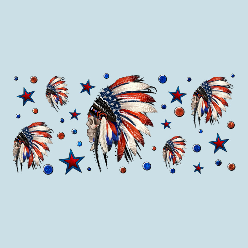 Patriotic Native American Headdress 16oz Libbey Cup Ladies Tee by HRA Design Shop | Teevron