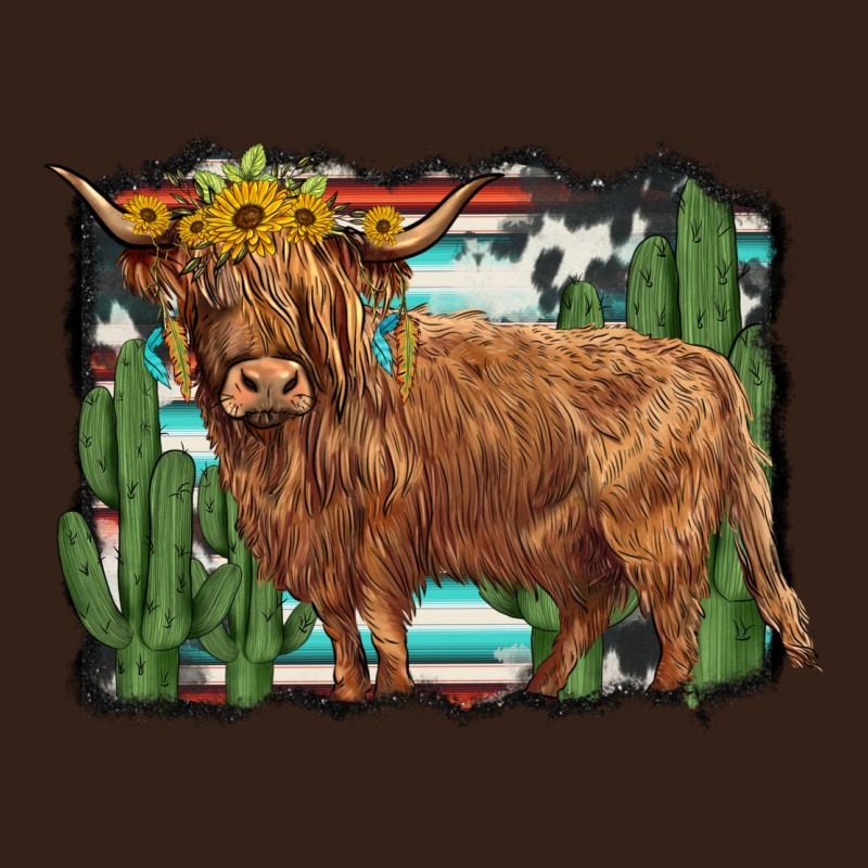 Western Cactus Highland Cow Heavy Core Tee by BarkalooDesign | Teevron